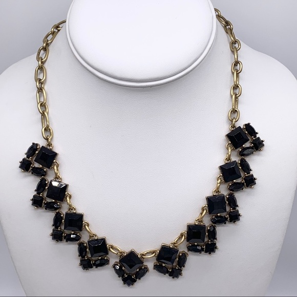 J. Crew Black Faceted Gold Necklace - Picture 1 of 2